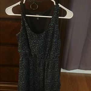 Elegant Black and Blue Speckled Dress